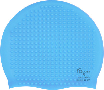 KARBD Bubble Drop Design Silicone SwimCap Unisex Universal Size Swimming Pool Head Cap Swimming Cap(Blue, Pack of 1)
