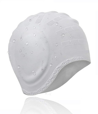 HYORTS ® Ear Swimming Cap & Hair Protection Unisex Swim Pool Head Cap(Grey, Pack of 1) Swimming Cap(Pack of 1)