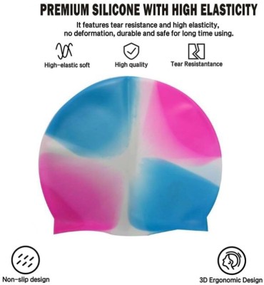 Ratnaram swim cap silicon Swimming Cap(Multicolor, Pack of 1)