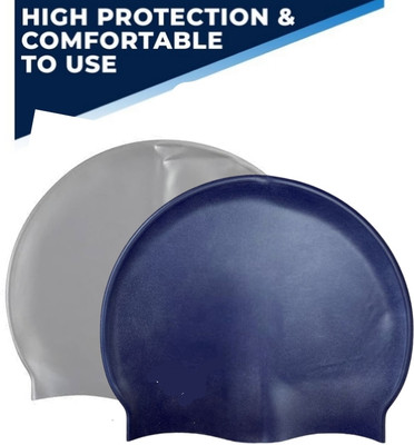 Ratnaram Swimming Cap Water Cap Extra Stretch Pure Silic Swimming Cap(Pack of 2)