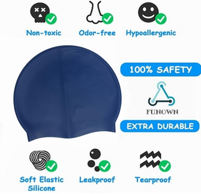 Ratnaram Swimming Cap Men Women Extra Stretch Swimming Cap(Multicolor, Pack of 1)
