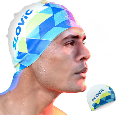 SLOVIC Leak Proof | Protects Hair From Chemical Damage | Premium Quality Silicone | Men Swimming Cap(Multicolor, Pack of 1)