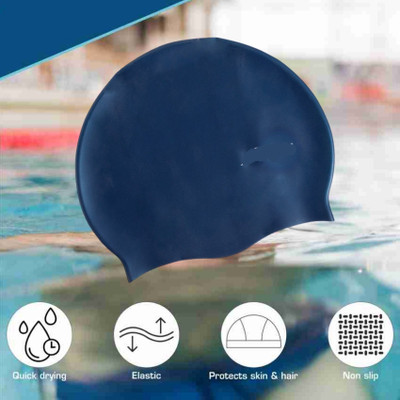 Ratnaram Swimming Cap Water Cap Extra Stretch Pure eSilicone Swimming Cap(Pack of 1)