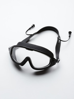 MUHURATAM Aarika Unisex Siilicone Black Swimming Goggles Gear Big Frame Goggle Swimming Goggles