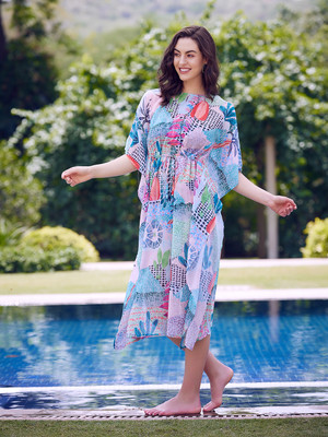 ATHENA Printed Polyester Women Kaftan