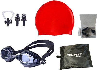 Tempest Swimming Kit(silicone cap/Swimming Goggle/Earplugs/Noseplug) Swimming Kit