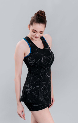 Keepfit Women's Printed Racerback Padded swimsuit frock Style top and boyshorts Printed Women Swimsuit