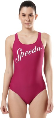 SPEEDO Endura Brite Fabric Heritage Logo Racerback One Piece Solid Women Swimsuit