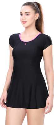 Lactra U-Back Design Shoulder Movement Enhancement with Increased Back Coverage Solid Women Swimsuit