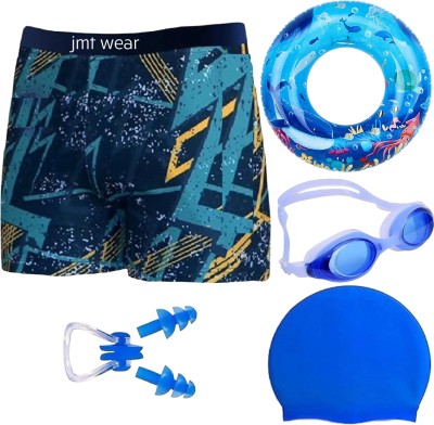 JMT Wear Boys 1 Swimming Short, 1 Anti Fog Goggle, Swim Ring, Cap, 1 NoseClip & 2 EarPlug Solid Boys Swimsuit