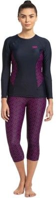 SPEEDO Endurance Boomstar Printed Long Sleeve Suntop Printed Women Swimsuit