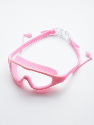 MUHURATAM Aarika Unisex Siilicone Pink Swimming Goggles Gear Big Frame Goggle Swimming Goggles