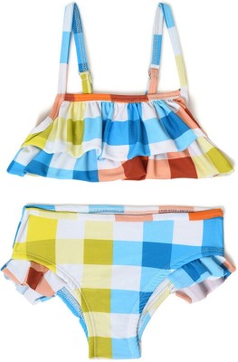 Mi Arcus Girls Ruffled Two Pieces Swimsuit- Multicolor Striped Baby Boys & Baby Girls Swimsuit