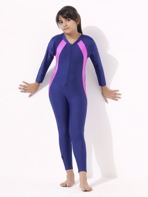 Lycot Nylon Long Sleeve Wetsuit Full Bodysuit Scuba Diving Surf Suit for Water Sports Self Design Girls Swimsuit