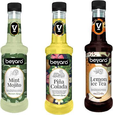Bevaro Cocktail And Mocktail Mixer Syrup Mint Mojito + Pina Colada + Lemon Ice Tea(900 ml, Pack of 3)