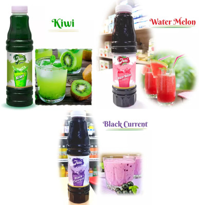 jeni Kiwi+WaterMelon+BlackCurrent Sharbat & Syrup Summer Combo [700ml X 3] Kiwi, WaterMelon, BlackCurrent(2100 ml, Pack of 3)