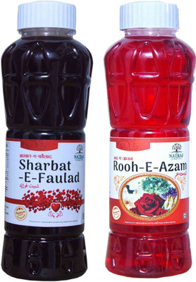 NATRAJ The Right Choice Sharbat-E-Faulad & Rooh-E-Azam Sharbat 1500 Ml (Pack of 2 x 750 ml Bottle) FAULAD, ROOH-E-AZAM(1500 ml, Pack of 2)