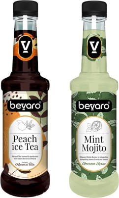 Bevaro Peach Ice Tea Syrup and Mint Mojito Syrup Combo, 300ml each Peach Ice Tea + Mint Mojito(600 ml, Pack of 2)