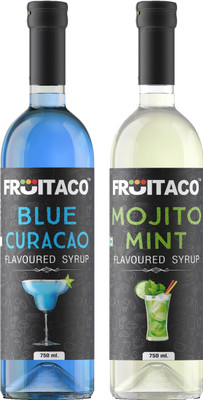 fruitaco Blue Curacao Mojito Mint Combo Mocktail Syrup for Mocktails, Cocktails(1500 ml, Pack of 2)