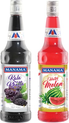 MANAMA Kala Khatta Syrup and Watermelon Syrup, Mixer for Mocktails, Cocktails, Drinks, Juices(750 ml, Pack of 2)