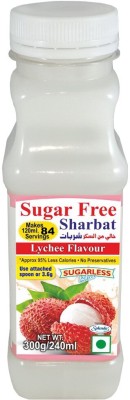 Sugarless Bliss Sugar Free Lychee Syrup 300 gm Makes 16 litres/84 Glasses (Zero Sugar Calories) lychee(300 g, Pack of 1)