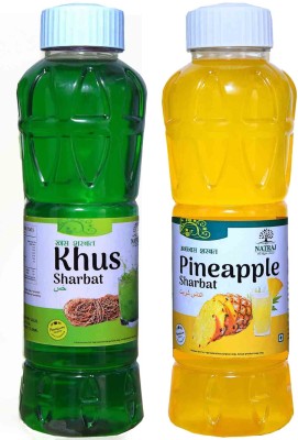 NATRAJ The Right Choice Khus & Pineapple SHARBAT Khus(1500 ml, Pack of 2)