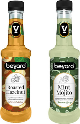 Bevaro Mint Mojito Syrup and Roasted Hazelnut Syrup Combo, 300ml each Roasted Hazelnut + Mint Mojito(600 ml, Pack of 2) Bevaro Mint Mojito Syrup and Roasted Hazelnut Syrup Combo, 300ml each Roasted Hazelnut + Mint Mojito(600 ml, Pack of 2)