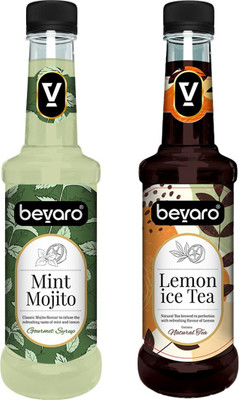 Bevaro Lemon Ice Tea Syrup and Mint Mojito Syrup Combo, 300ml each Lemon Ice Tea + Mint Mojito(600 ml, Pack of 2) Bevaro Lemon Ice Tea Syrup and Mint Mojito Syrup Combo, 300ml each Lemon Ice Tea + Mint Mojito(600 ml, Pack of 2)