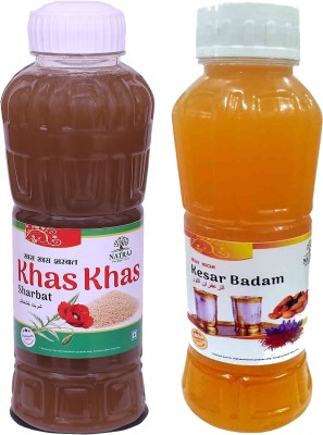 NATRAJ The Right Choice KHAS KHAS-KESAR BADAM SHARBAT KHAS KHAS(1500 ml, Pack of 2)