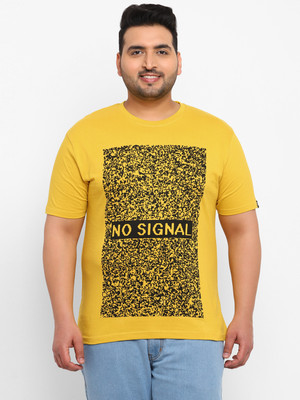 Urbano Plus Typography Men Round Neck Yellow T-Shirt