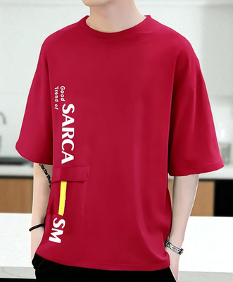 Autna Typography Men Round Neck Red T-Shirt