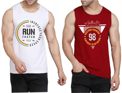 Restore Printed Men Scoop Neck White, Maroon, Multicolor T-Shirt