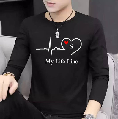 Shopaholic Printed, Typography Men Round Neck Black T-Shirt