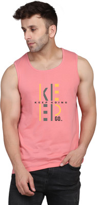 Cryptic Printed, Typography Men Round Neck Pink T-Shirt