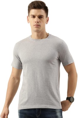 Bene Kleed Solid Men Round Neck Grey T-Shirt