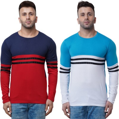 True Basket Striped Men Round Neck Multicolor T-Shirt