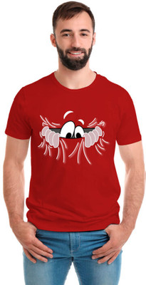 SmarTee Street Printed Men Round Neck Red T-Shirt