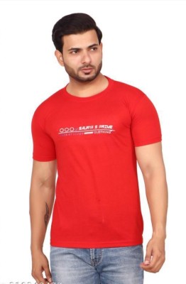 LE LEBNOR Abstract Men Round Neck Reversible Red T-Shirt