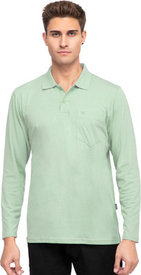 GODFREY Solid Men Polo Neck Green T-Shirt