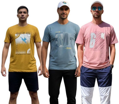 Untldla Graphic Print Men Round Neck Multicolor T-Shirt