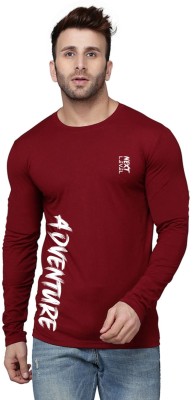 MINISTRY OF FRIENDS Typography Men Round Neck Maroon T-Shirt