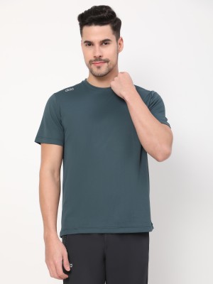 DIDA Solid Men Round Neck Dark Green T-Shirt