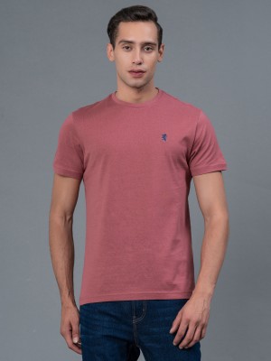 RED TAPE Solid Men Round Neck Pink T-Shirt