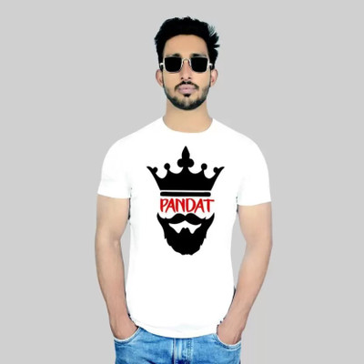 laxmi yashoda enterprises Printed, Typography Men Round Neck White T-Shirt