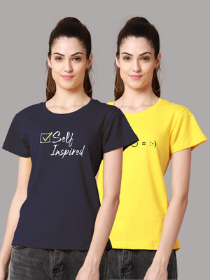 FBAR Graphic Print Women Round Neck Multicolor T-Shirt