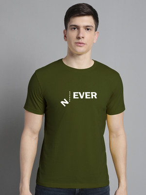 FBAR Typography Men Round Neck Dark Green T-Shirt