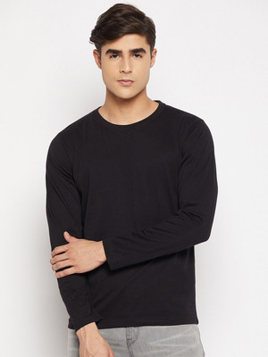 OrrganicChics Solid Men Round Neck Black T-Shirt