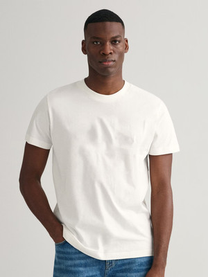 London Crew Solid Men Round Neck White T-Shirt