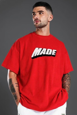 vesloo willow Solid Men Round Neck Red T-Shirt