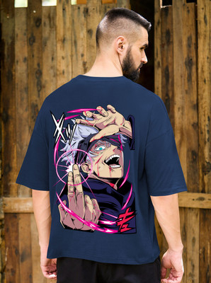 TODAYTREND Printed Men Round Neck Dark Blue T-Shirt